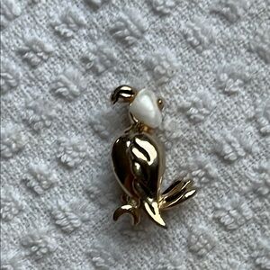 Vintage Coro gold Parrot Brooch